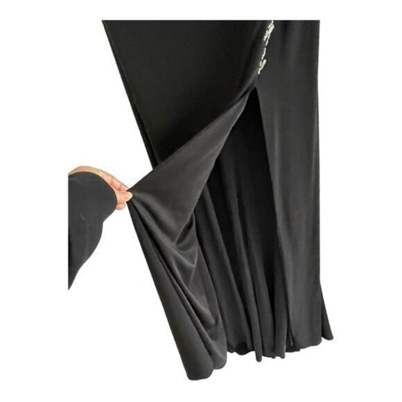 Mac Duggal Beaded Black Sleeveless Slit Formal Gown Long Dress Size 12 NWT - Picture 6 of 9